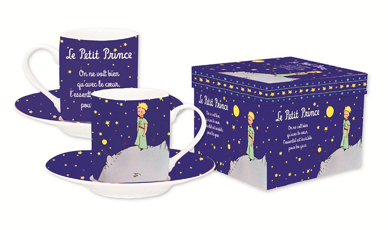 Set Tazas Espresso Navy Blue. El Principito. Versión francesa