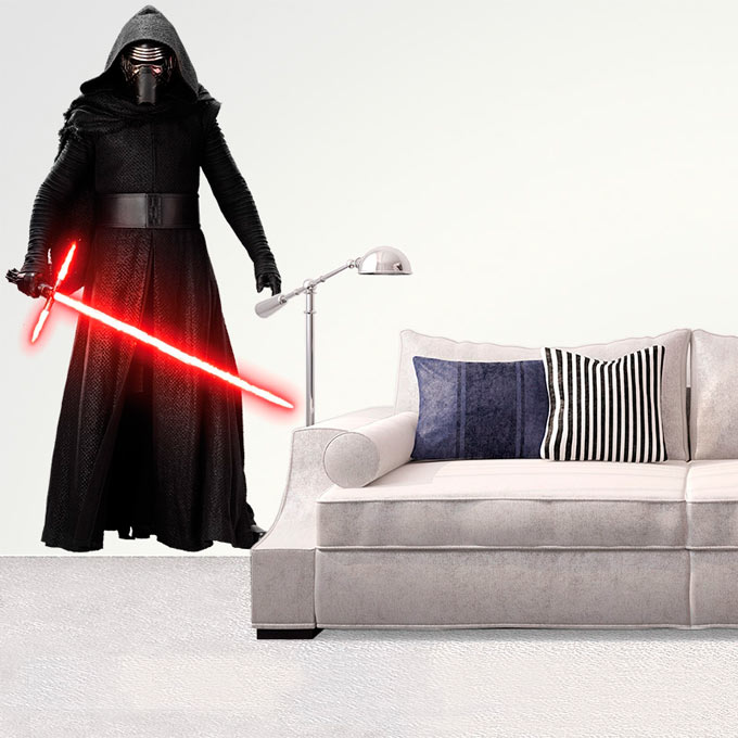 Sticker Kylo Ren tamaño real Star Wars. 189 x 106 cm