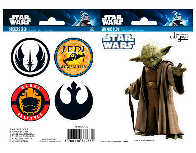 Stickers Star Wars. Yoda y logos resistencia