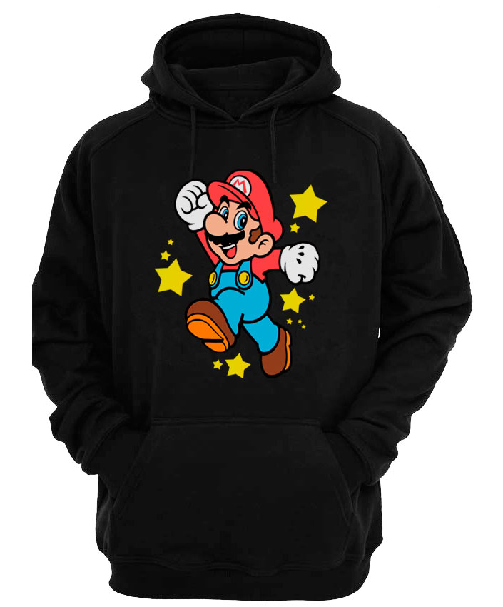 Sudadera Super Mario Bros estrellas y saltando