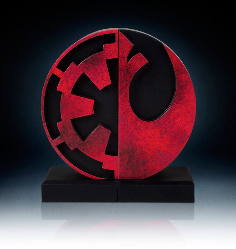 Sujetalibros logos imperial y rebelde 15 cm. Star Wars. Gentle Giant