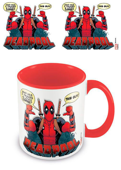 Taza Deadpool Coloured Inner 2 Thumbs. Marvel Comics