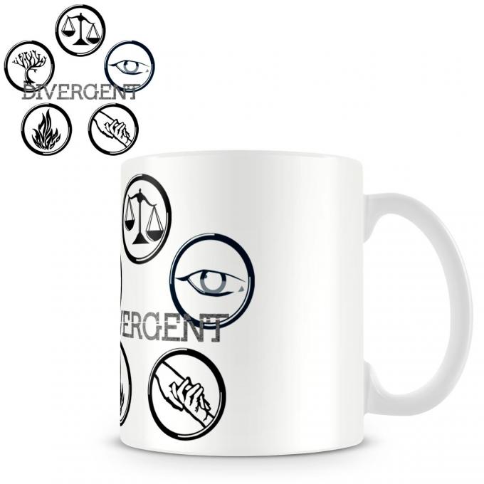 Taza Divergente. Símbolos Facciones círculo