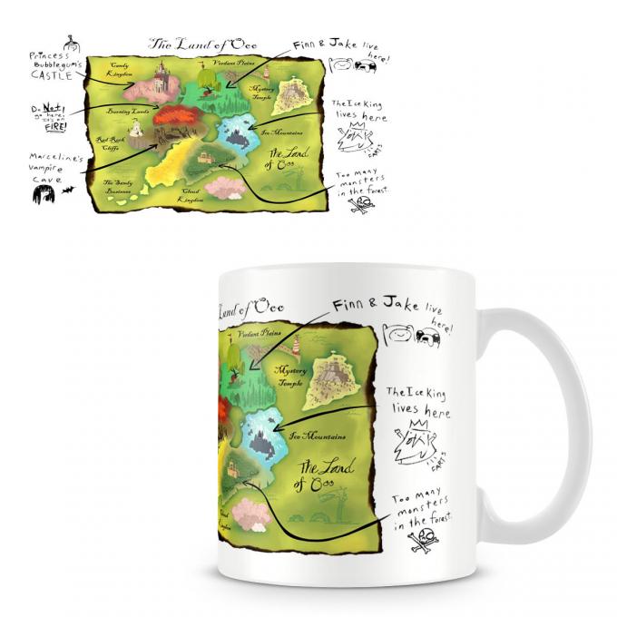 Taza Hora de Aventuras. Mapa de Ooo