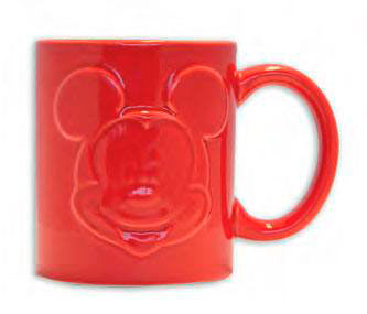 Taza Mickey Mouse relieve rojo