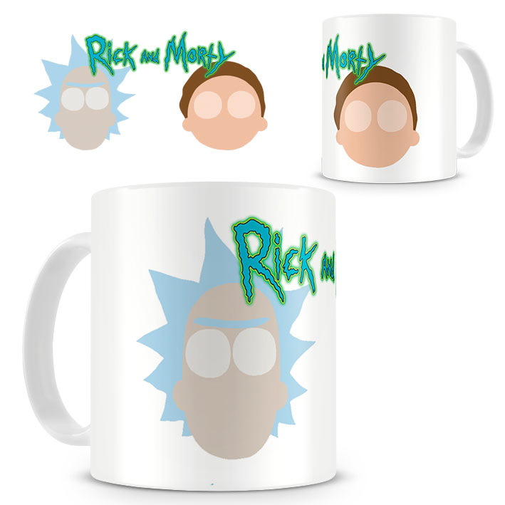 Taza Rick and morty. Caras
