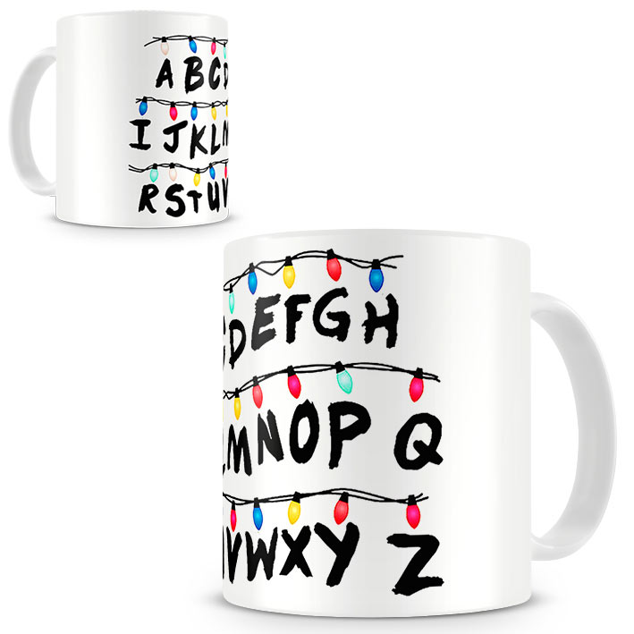 Taza Stranger Things. Luces de navidad