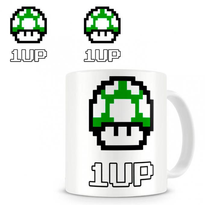 Taza Super Mario Bros. Seta verde 1up