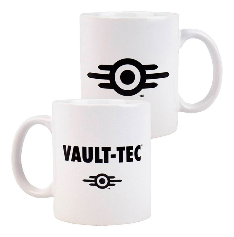 Taza Vault-Tec Logo White Fallout