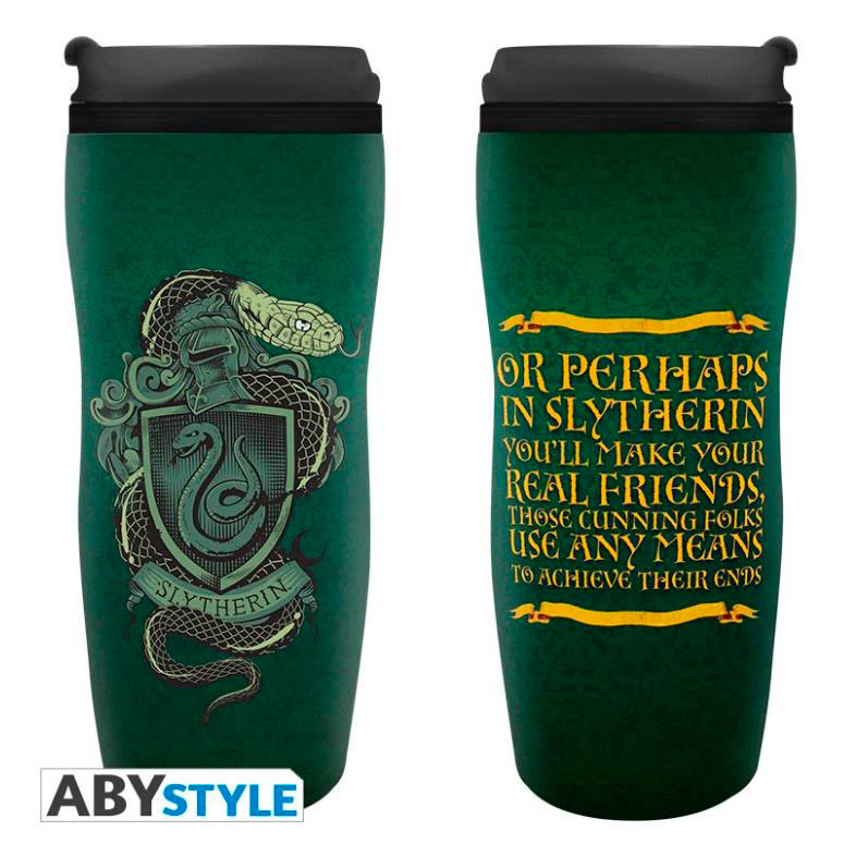 Taza de viaje Slytherin. Harry Potter