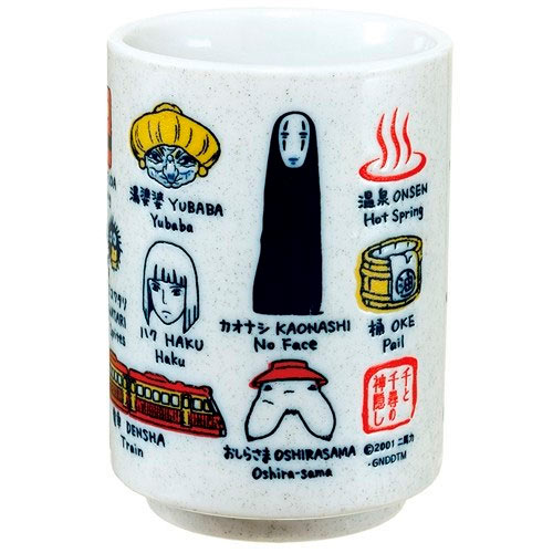 Taza japonesa para té de porcelana personajes. El viaje de Chihiro. Benelic