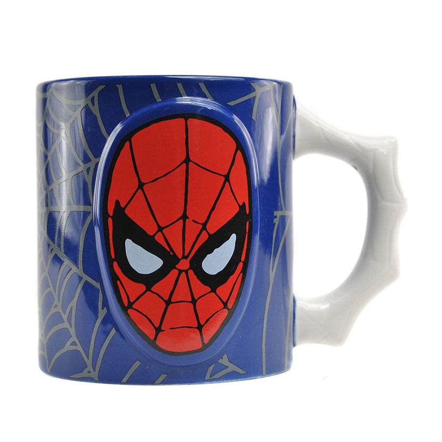 Taza rostro Spiderman con relieve. Marvel Cómics