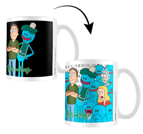 Taza térmica Jerry y Mr. Meeseeks. Rick and Morty