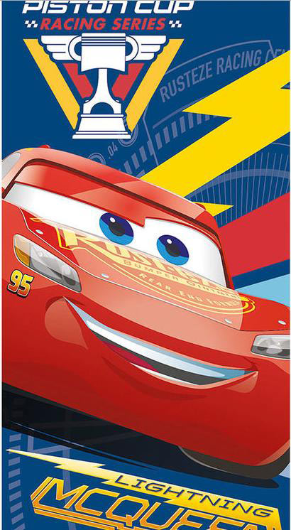 Toalla de playa Rayo McQueen. Cars Copa pistón 140 x 70 cm