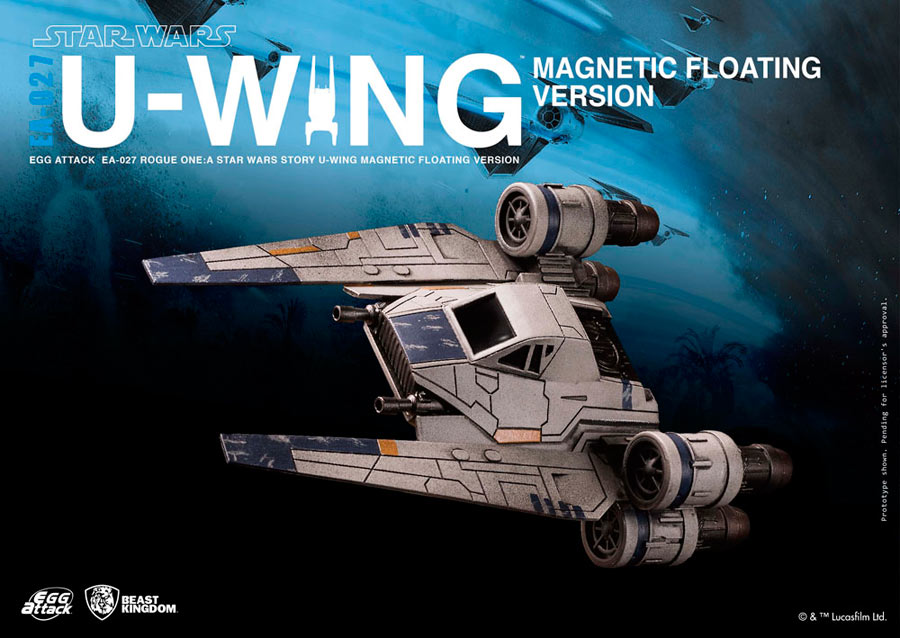 Vehículo caza U-Wing Floating 14 cm. Rogue One: A Star Wars Story. Versión magnética flotante con luz. Línea Egg Attack. Beast Kingdom Toys