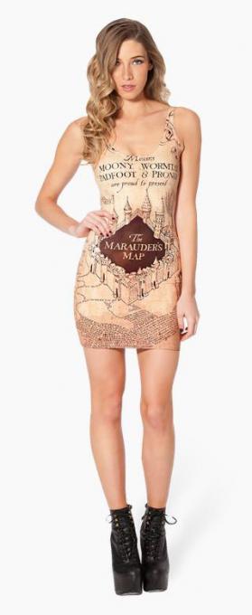 Vestido de tirantes Mapa Merodeador. Harry Potter